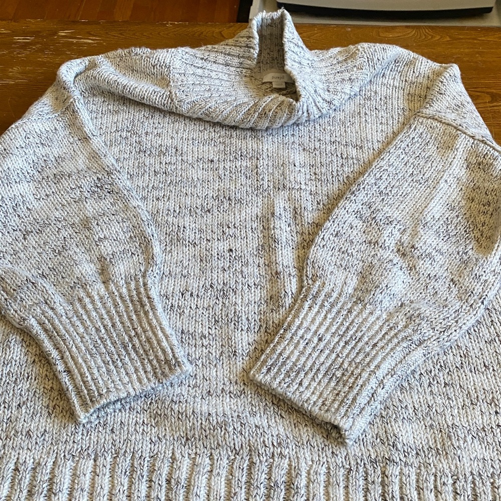 Cozy Gray Knit tweed Sweater from j Jill large petite